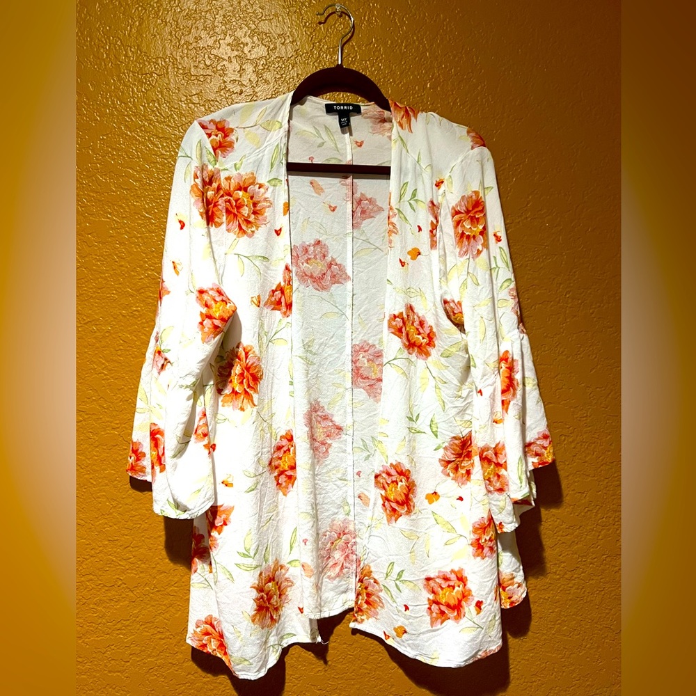 Torrid Floral Chiffon Kimono